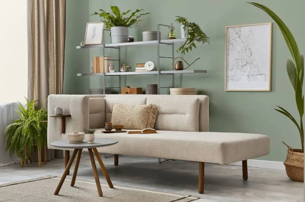 Behr Flagstaff Green living room