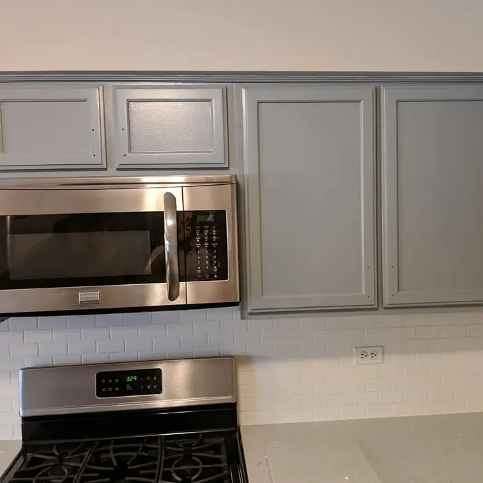 Behr Flannel Gray kitchen cabinets paint