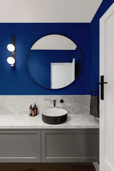 Behr Flashy Sapphire minimalist bathroom