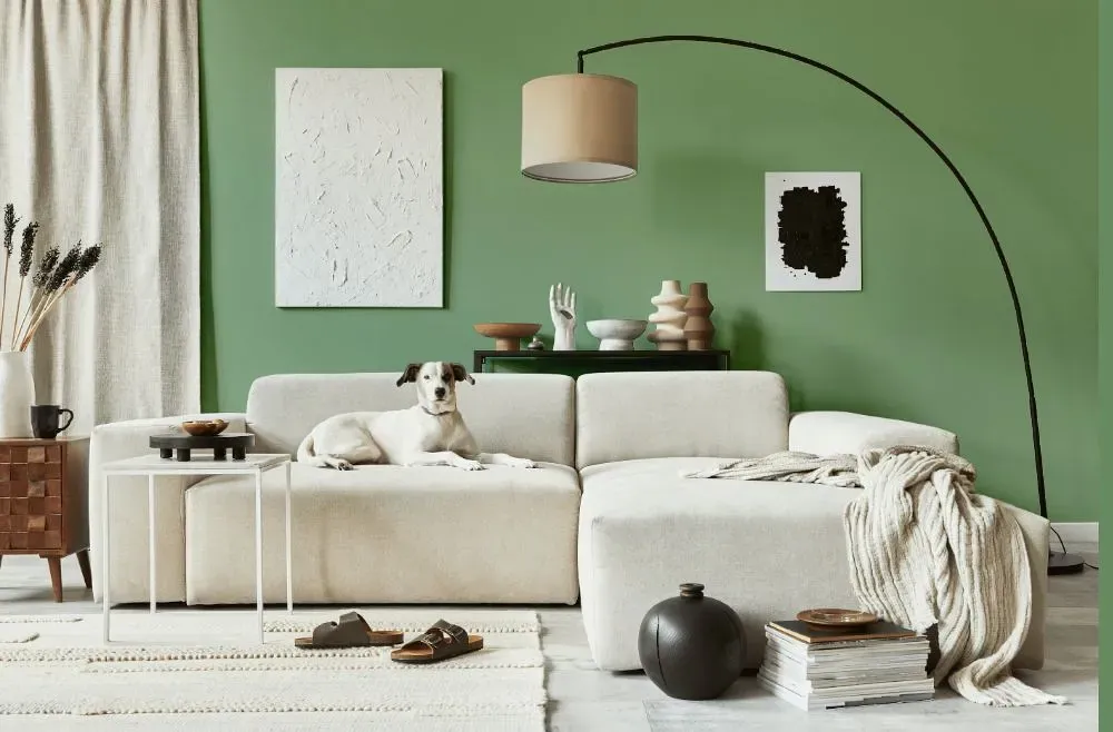 Behr Flora Green cozy living room