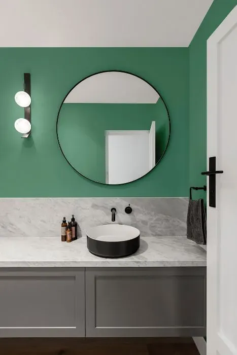 Behr Free Green minimalist bathroom