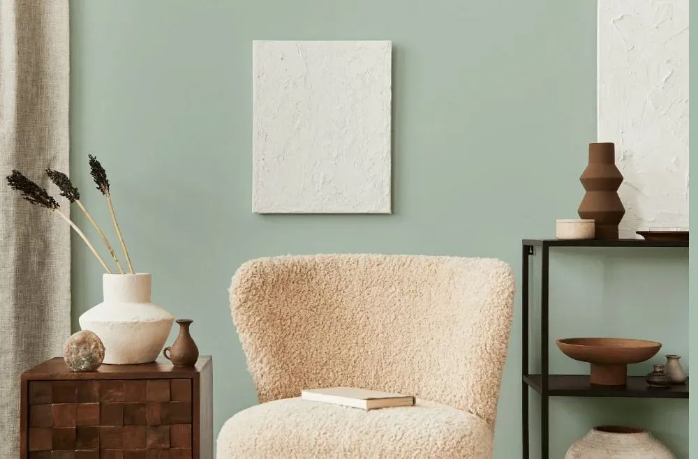 Behr Frosted Jade living room interior