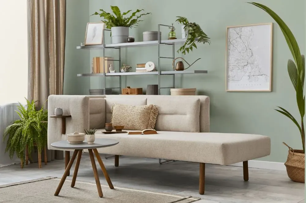Behr Frosted Sage living room