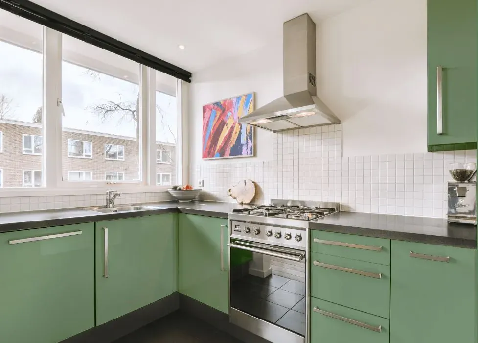 Behr Gallery Green kitchen cabinets