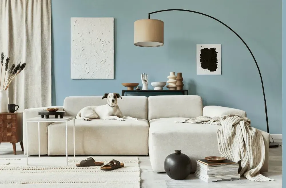 Behr Gentle Sea cozy living room