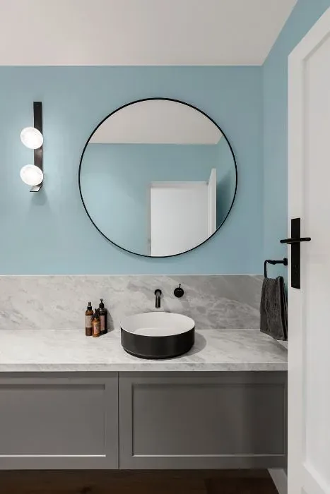 Behr Glacial Stream minimalist bathroom