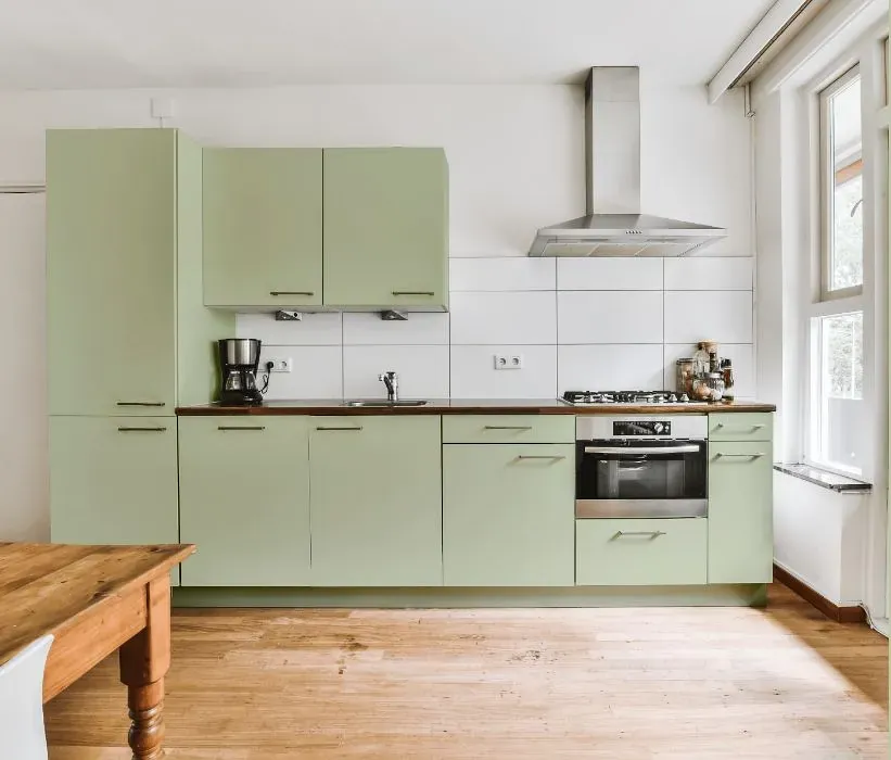 Behr Glade Green kitchen cabinets