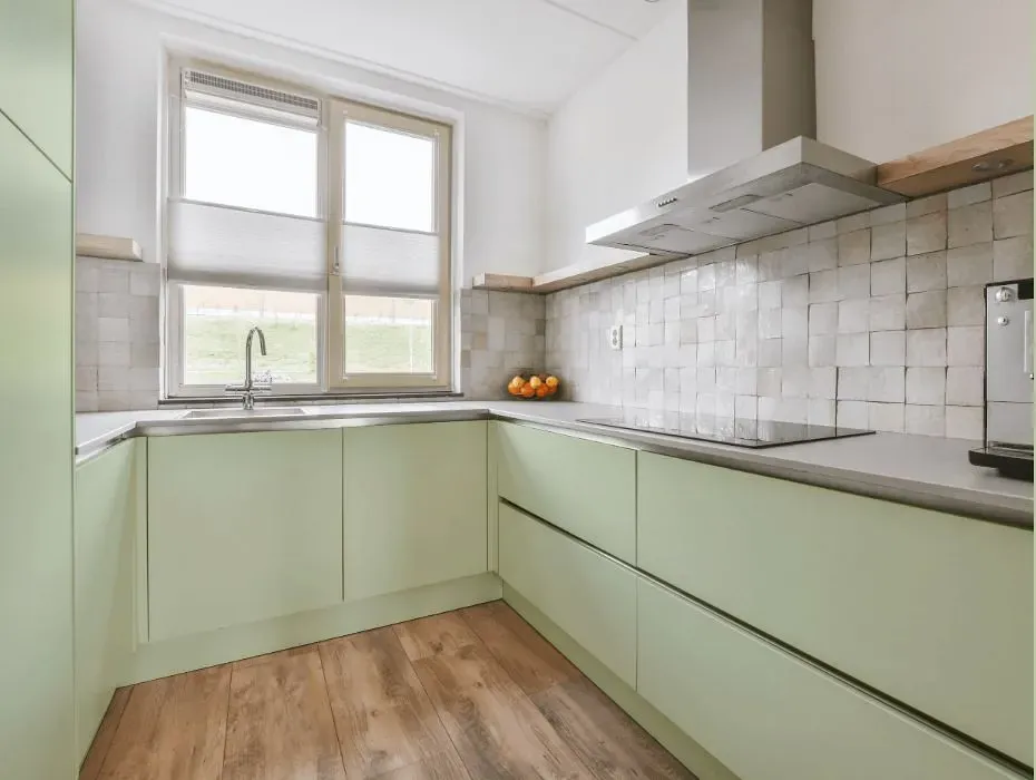 Behr Glade Green small kitchen cabinets