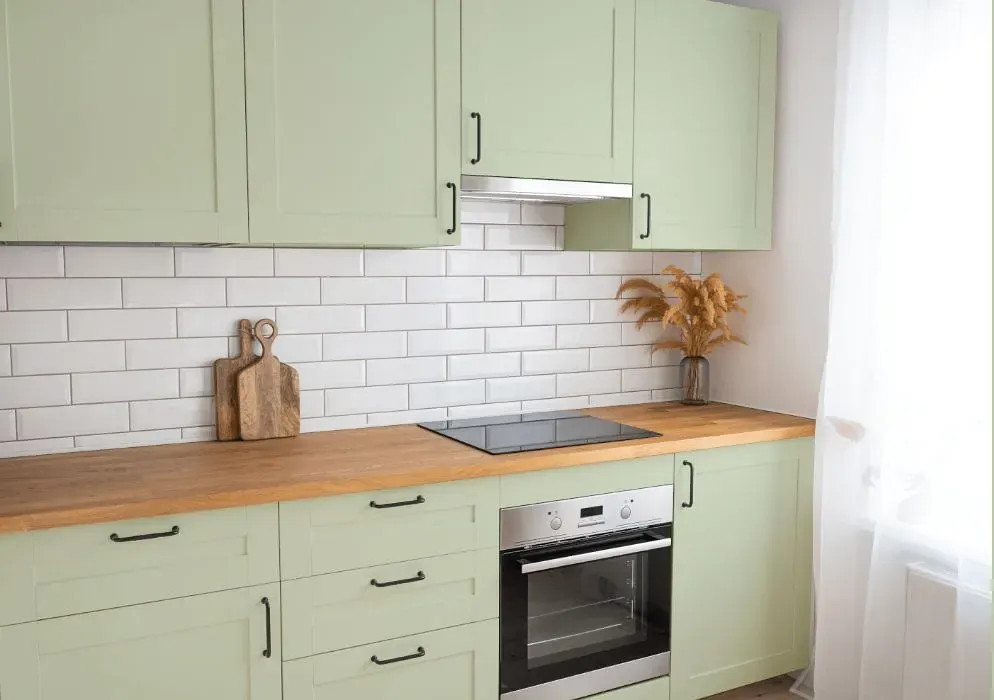 Behr Glade Green kitchen cabinets