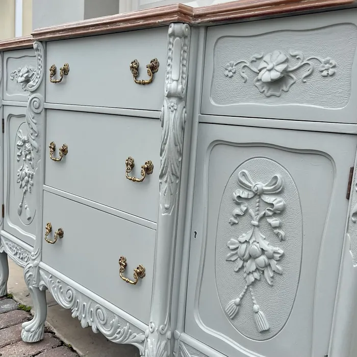 Behr Granite Boulder painted furniture color review