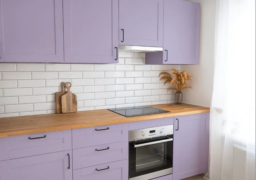 Behr Grape Hyacinth kitchen cabinets