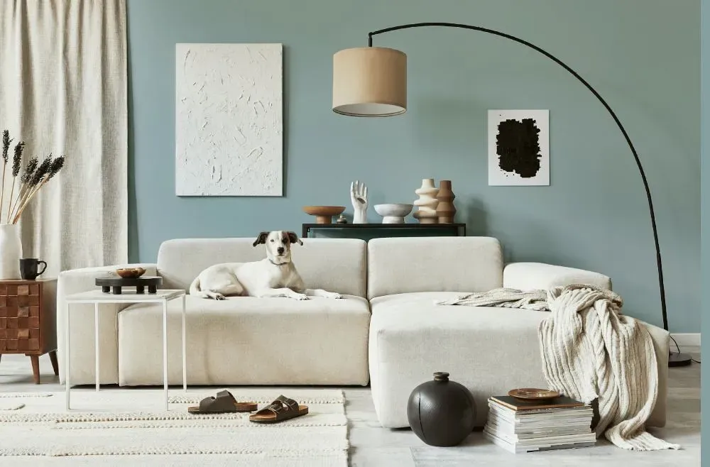 Behr Gray Wool cozy living room