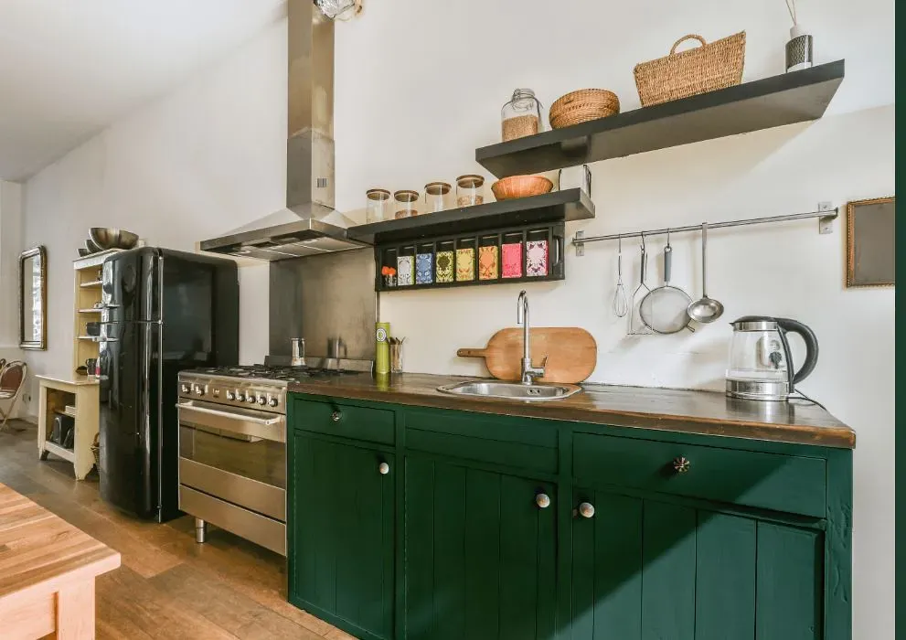 Behr Green Agate kitchen cabinets