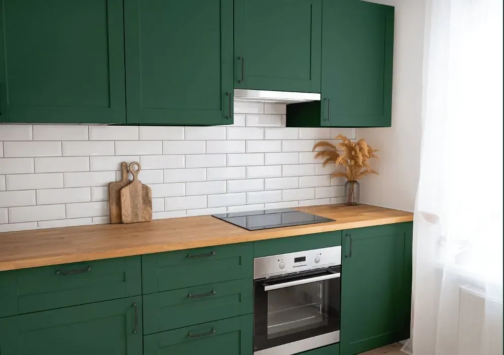 Behr Green Agate kitchen cabinets