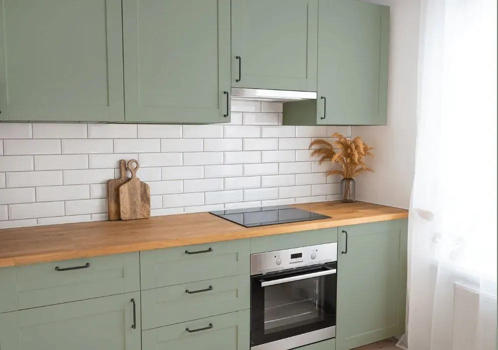 Behr Green Balsam kitchen cabinets