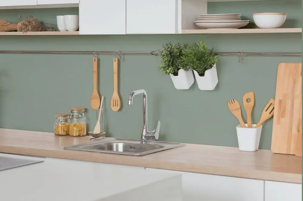 Behr Green Balsam kitchen backsplash