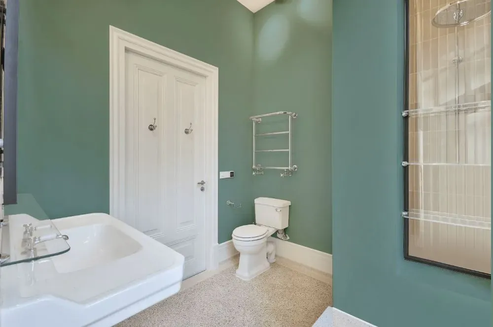 Behr Green Meets Blue bathroom