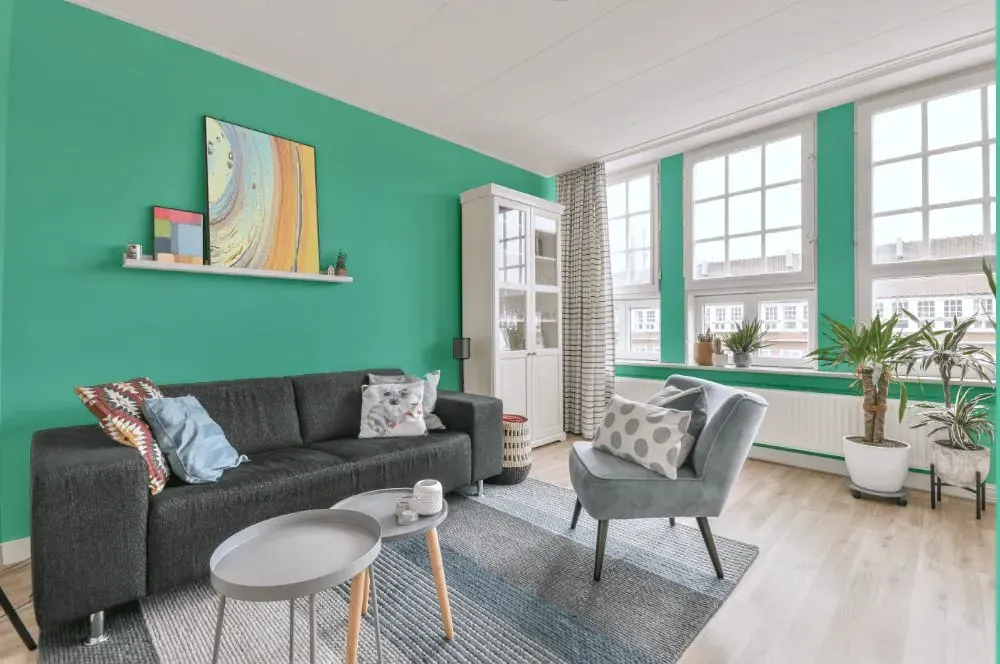 Behr Green Parakeet living room walls