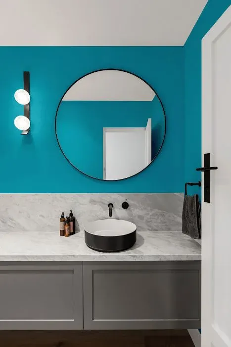 Behr High Dive minimalist bathroom