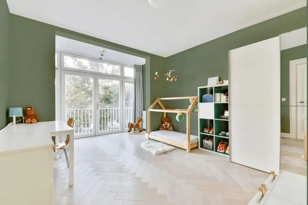 Behr Hillside Green kidsroom interior, children's room