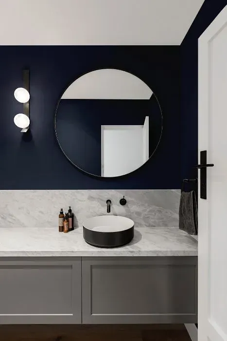 Behr Indigo Ink minimalist bathroom