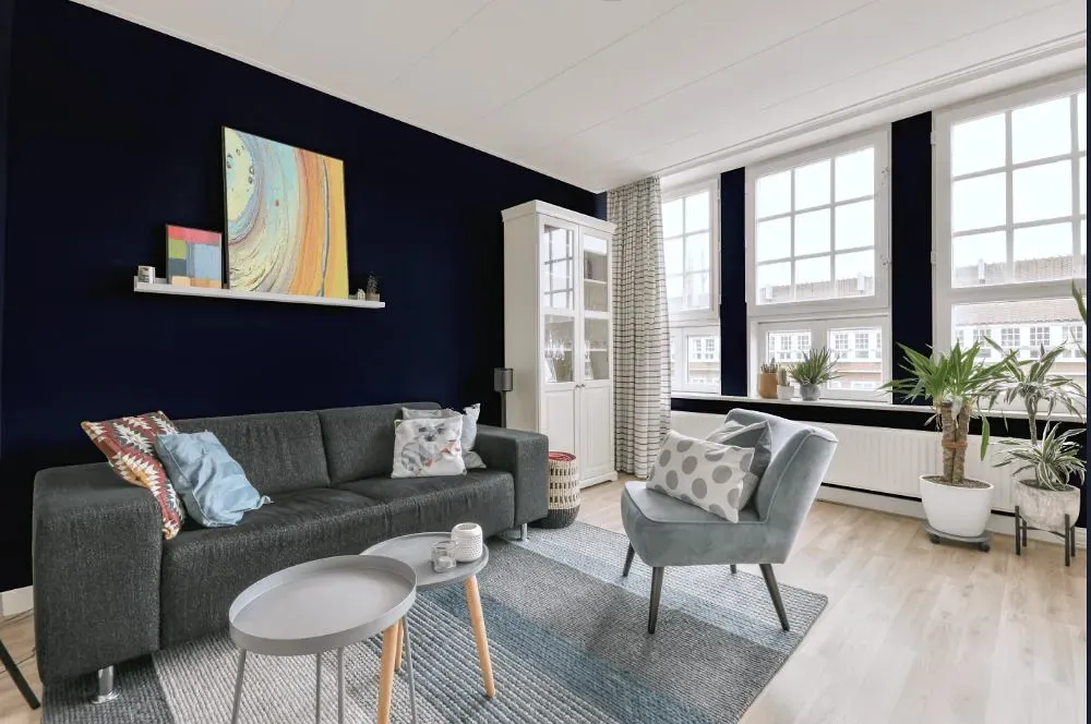 Behr Indigo Ink living room walls