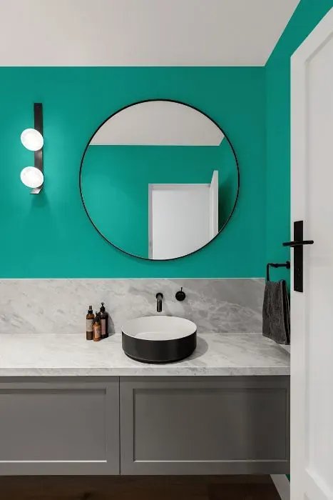 Behr Island Aqua minimalist bathroom