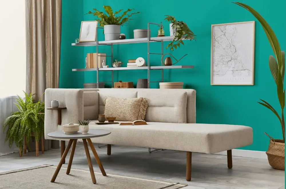 Behr Island Aqua living room