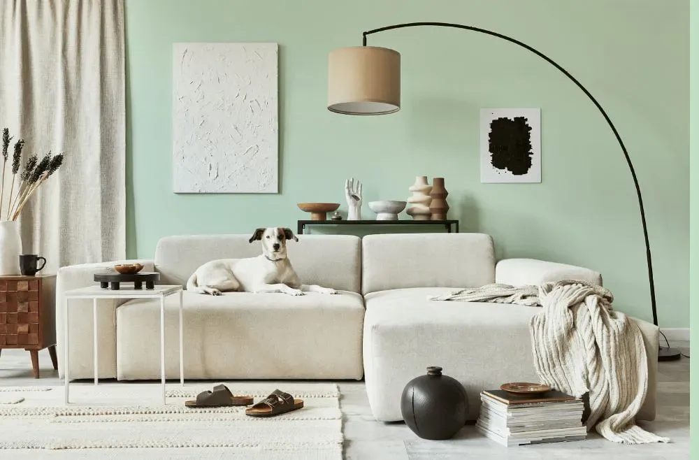 Behr Jade Mist cozy living room