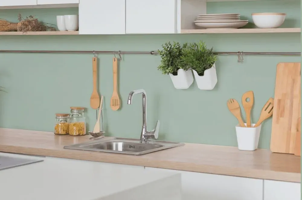 Behr Jade Tinge kitchen backsplash