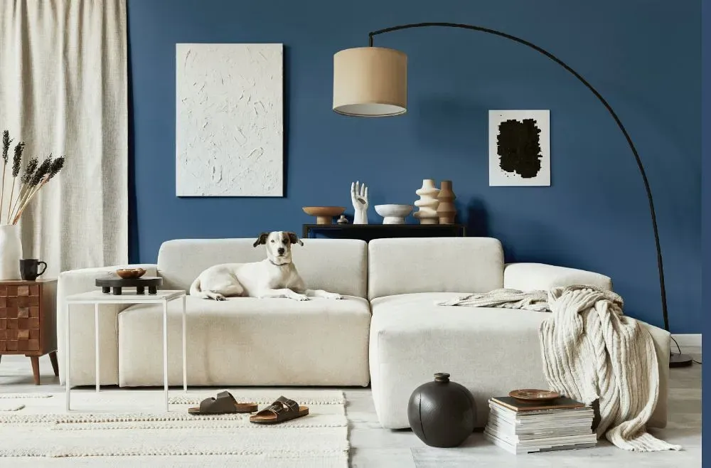 Behr Laguna Blue cozy living room