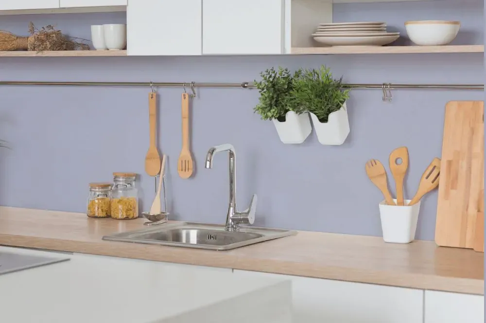 Behr Lavender Honor kitchen backsplash