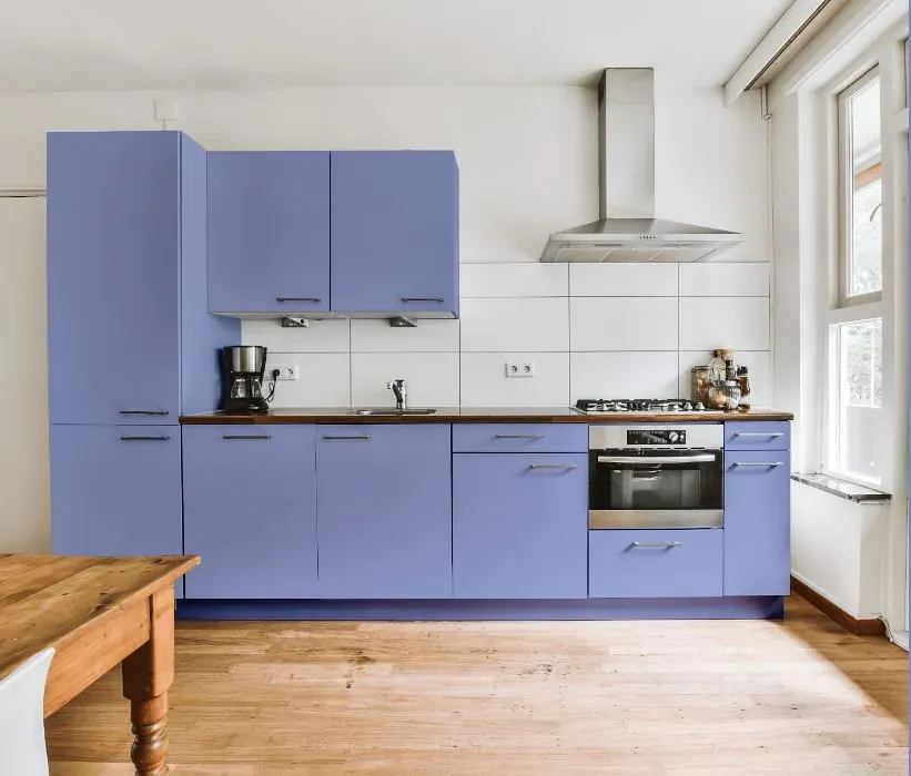 Behr Lavender Sky kitchen cabinets