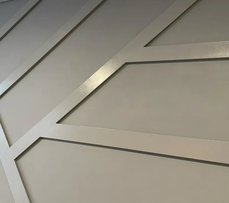 Behr Lilac Fields wall panelling color