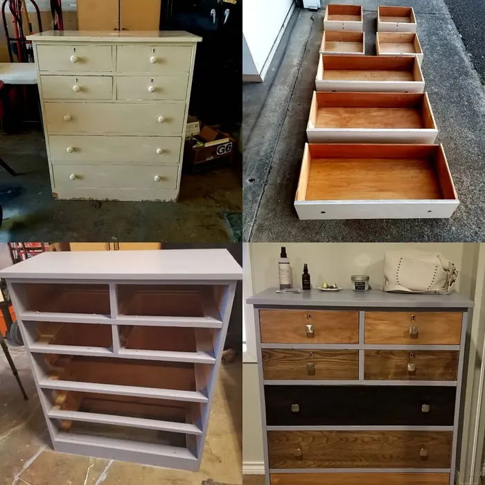 Behr Lilac Fields painted furniture makeover