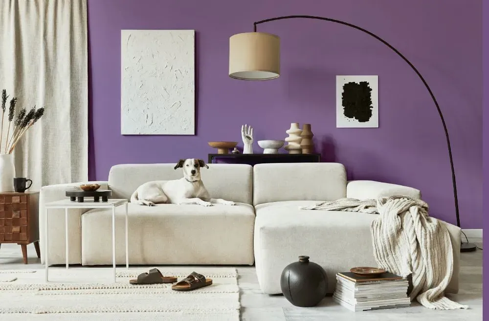 Behr Lilac Intuition cozy living room