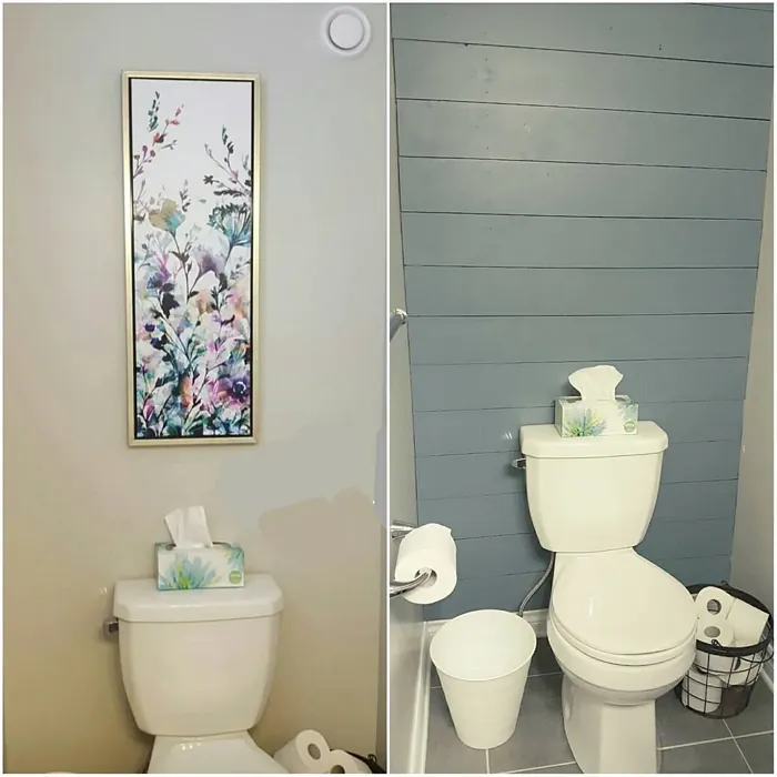 Behr Lyric Blue bathroom makeover