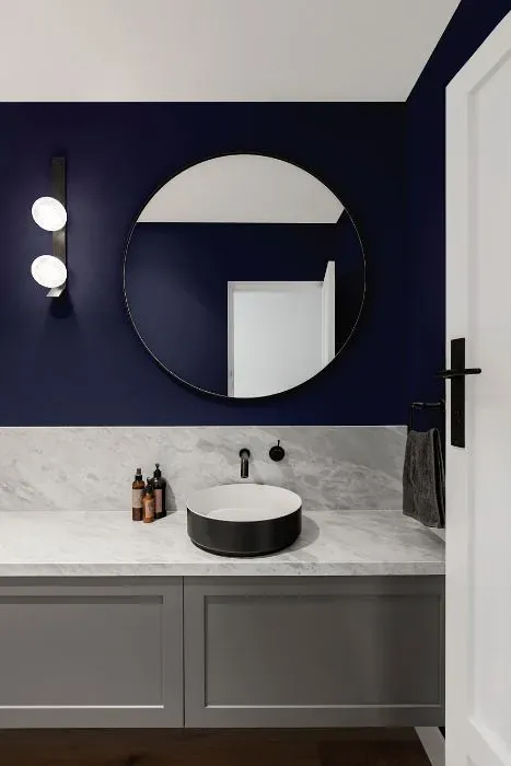 Behr Majestic Blue minimalist bathroom