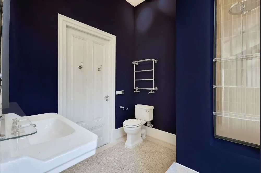 Behr Majestic Blue bathroom