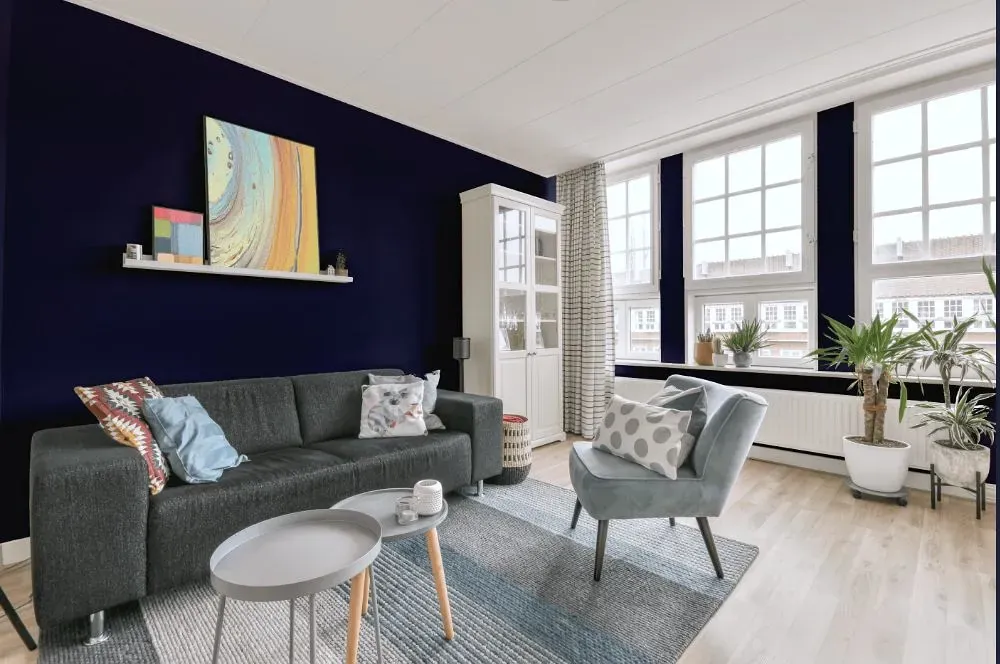 Behr Majestic Blue living room walls