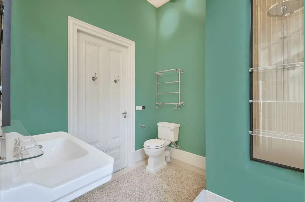 Behr Mild Evergreen bathroom