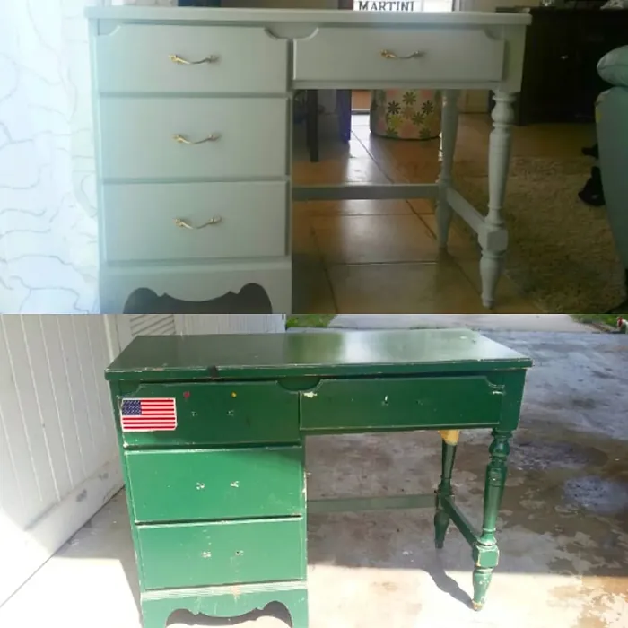 Behr Mild Mint painted furniture 