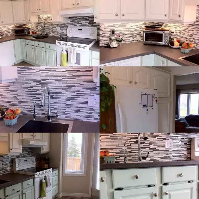 Behr Mild Mint kitchen cabinets paint