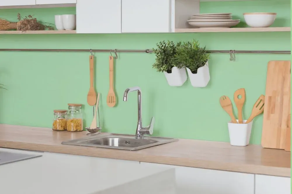 Behr Mint Parfait kitchen backsplash