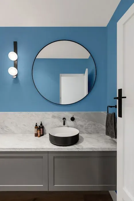 Behr Mirror Lake minimalist bathroom