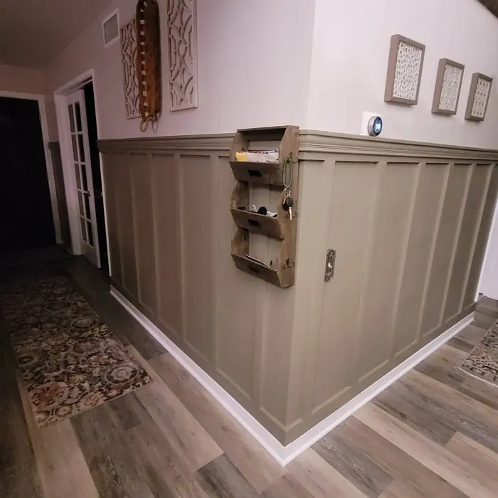 Behr Mocha Accent wall panelling 