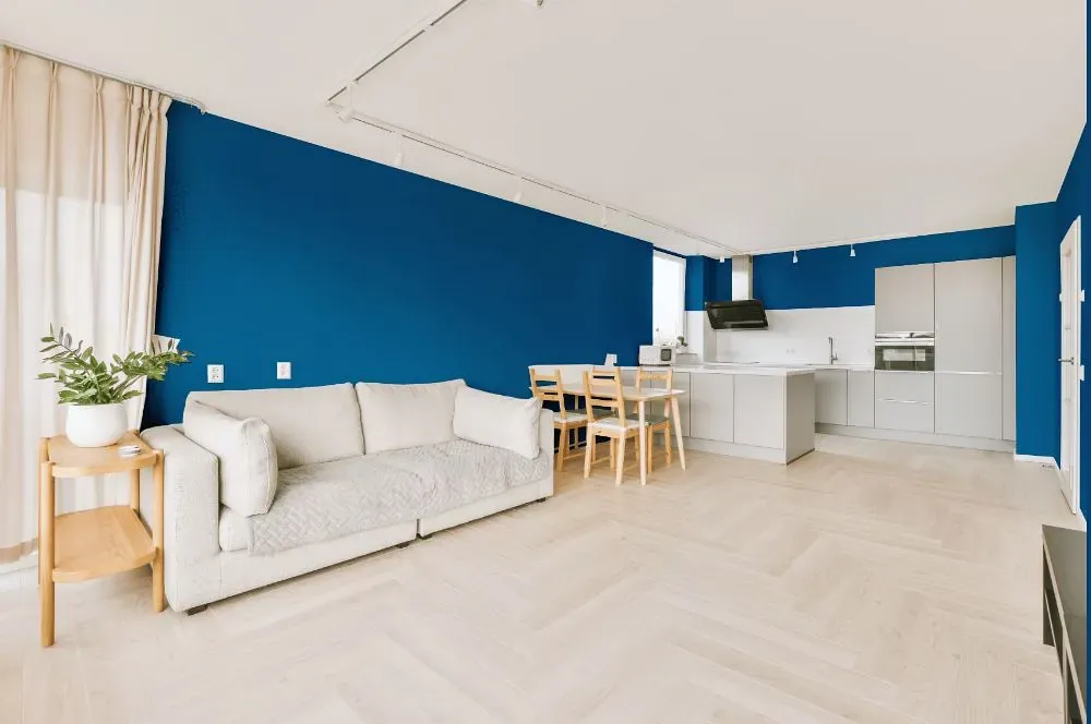 Behr Mondrian Blue living room interior