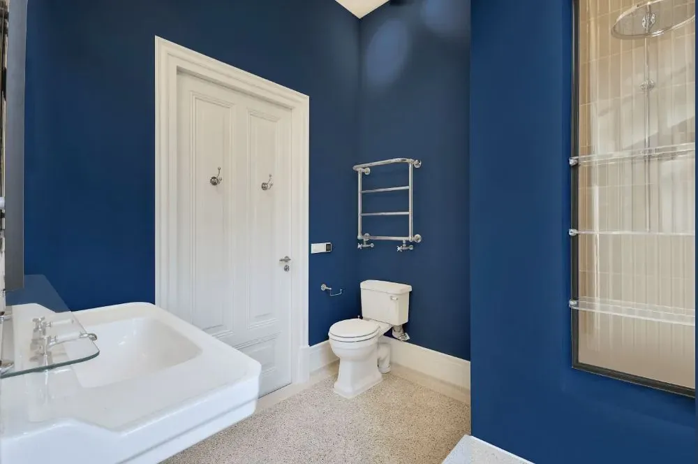 Behr Mosaic Blue bathroom