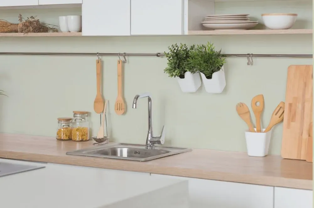 Behr Moss Mist kitchen backsplash