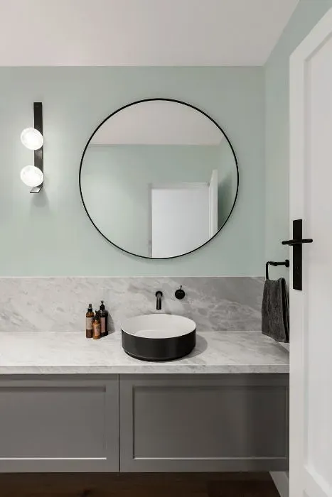 Behr Mountain Peak White minimalist bathroom